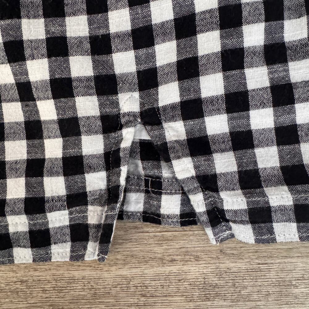Abercrombie & Fitch Gingham Check Mini Dress XS Black White Square Neck - Picture 5 of 11